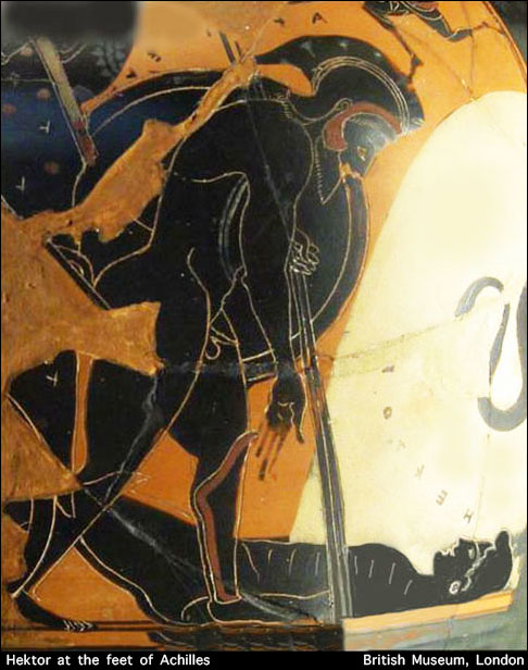 Hektor at the feet of Achilles