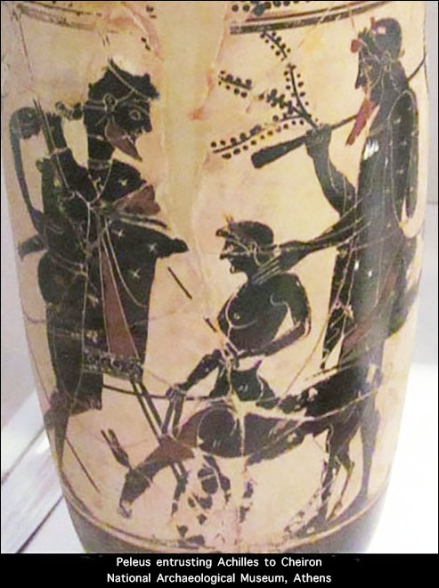 Peleus entrusting Achilles to Cheiron